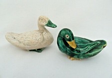 Vintage Pair of Chinese Pottery Duck Figurines