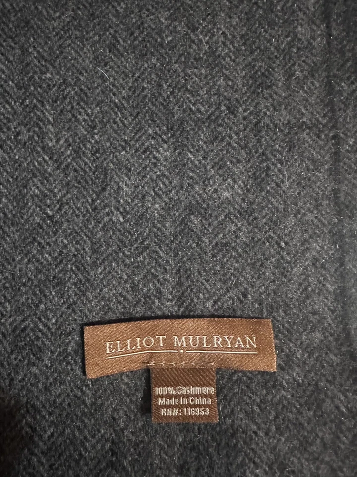 Bufanda Elliot Mulryan Fine Clothing para hombre 100 % cachemir gris uso cebada Foto 2 de 2
