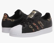adidas Superstar Boys Sz 4 Sneaker Camo Black Army Green Orange