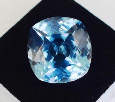 Cushion Cut Certified Natural 27 Ct Blue Aquamarine Big Sale Is On HURRY UP