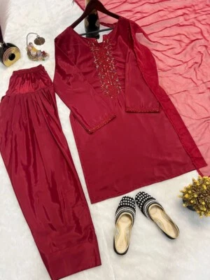 IN BRIDALFASHION Rot Bollywood Salwar Kameez Abendkleid Party Hochzeit - Bild 1 von 4
