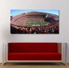 Denver Broncos Mile High Stadium Panoramic Canvas or Glossy Broncos Football