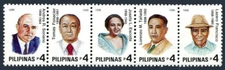 Philippines #2536 a-e Mint NH Se-tenant Strip of 5 Famous Leaders 1998