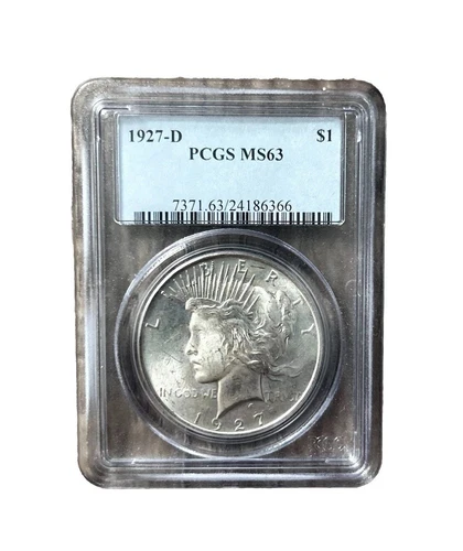 1927 D PEACE DOLLAR PCGS MS 63