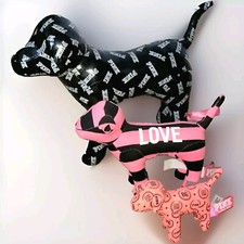 Victorias Secret PINK Dog Lot of 3 dogs Limited Edition Black Graphic VS