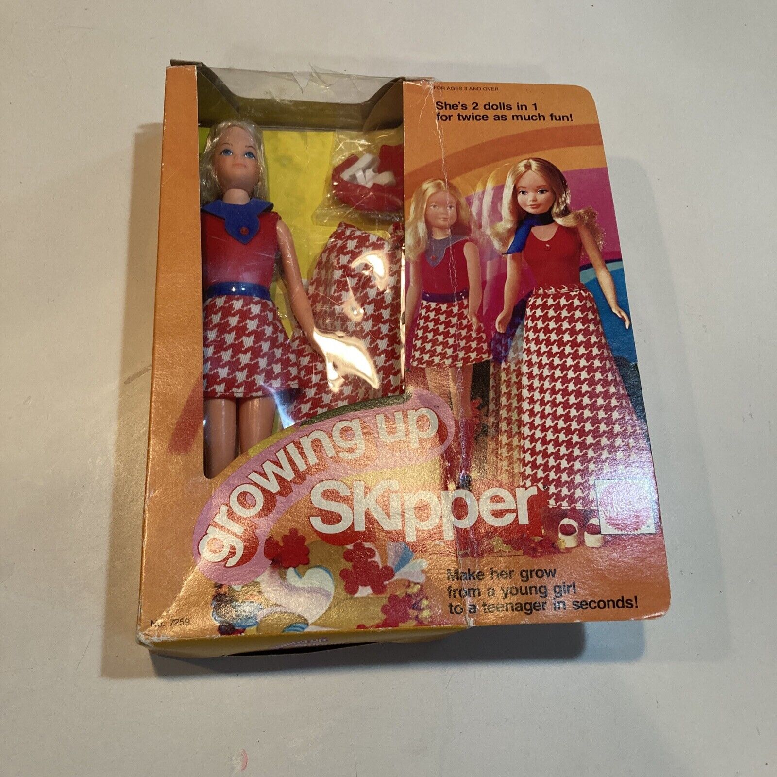 Ca1975 Mattel growing Up Skipper Doll Mint In Orig