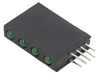 H401CGD Led GrüN 3 Mm Anz.Dioden: 4 20Ma Linse: Diffus 40° 2,1-2,8V Bivar