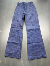 Vintage Seafarer Jeans Mens 26x31 Blue Bell Bottom Navy Dungaree Talon Zip Pants