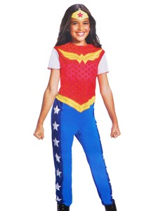 Halloween-Girls-Wonder-Woman-Costume-amp-Tiara-Size-Large-12-14