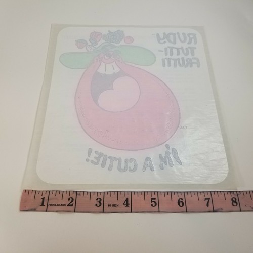 Hot Iron Transfer Vtg '80s '90s Fruit Goofy Funny Kids Tutti Fruiti Hat Lady - Picture 6 of 7
