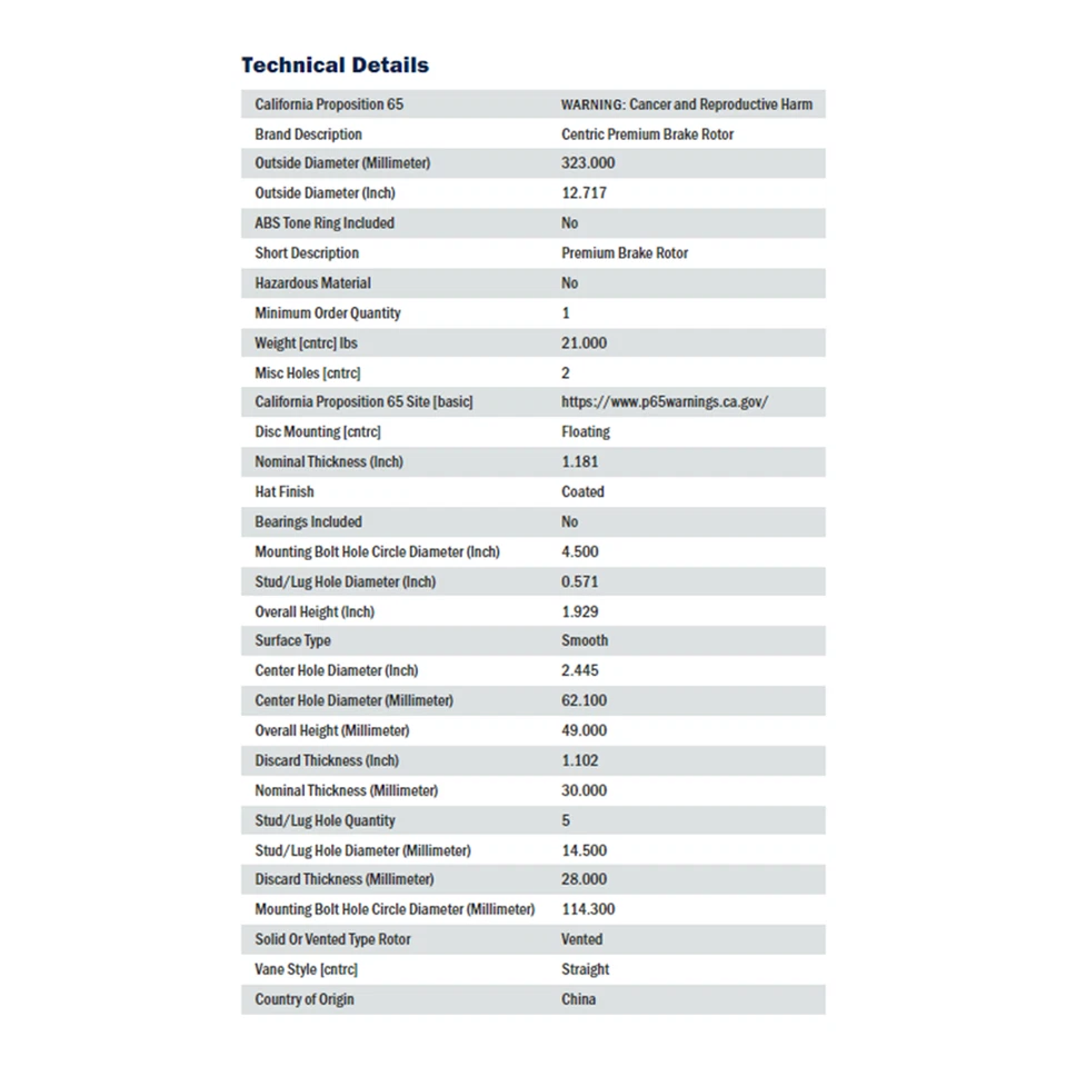 Rotor de freno de disco delantero izquierdo StopTech Centric Premium para Toyota Supra 1993-1998 Foto 2 de 4