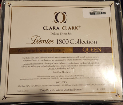 Premier Deluxe 1800 Queen Bed Sheet Set Soft Microfiber 4 Pc Sheet Set Gray -New