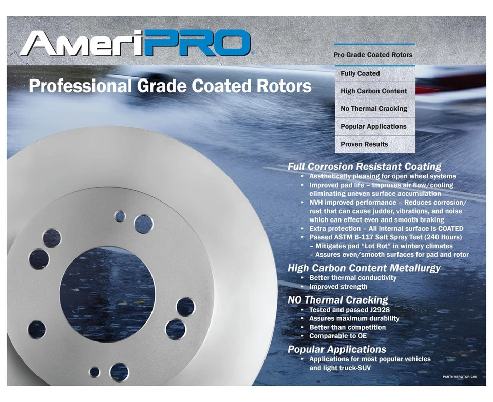 前后制动转子制动垫和刹车鞋适用于 2011 - 2018 RAM 1500 5 螺钉 — 第 3/4 张图片