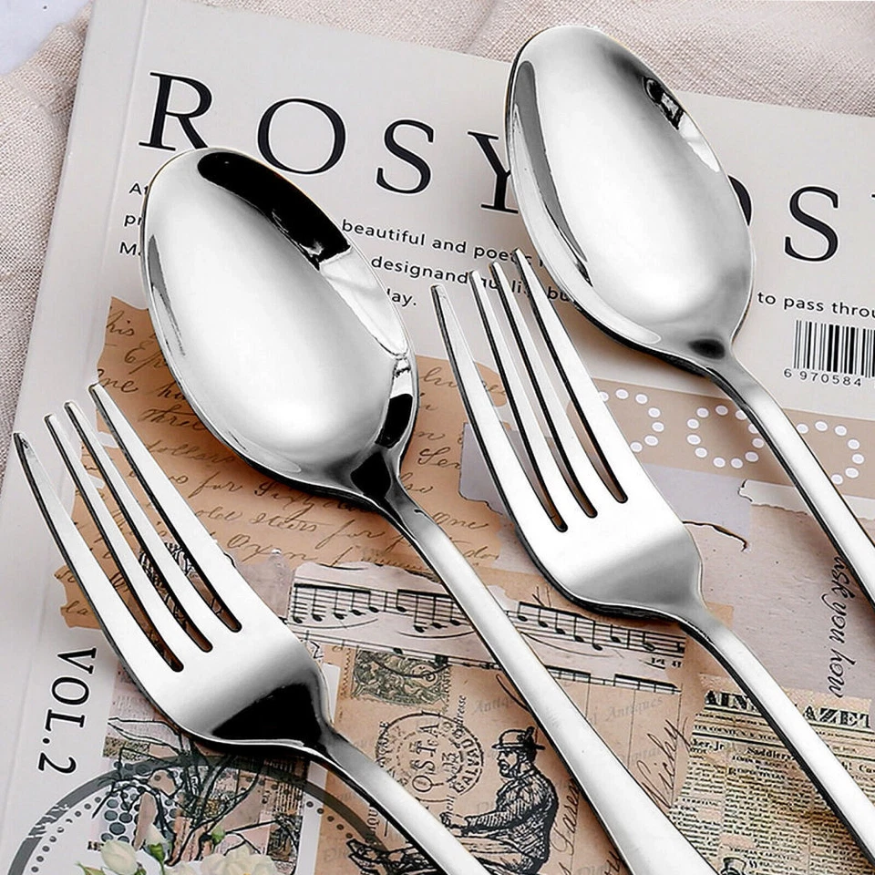 Besteckset für 3, 4, 6 Personen aus Edelstahl, Schwer, Rustikal, Tafelbesteck DE - Bild 4 von 4