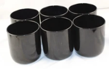 Metropolitan Black Libbey Glass Set 6 Flat Tumblers