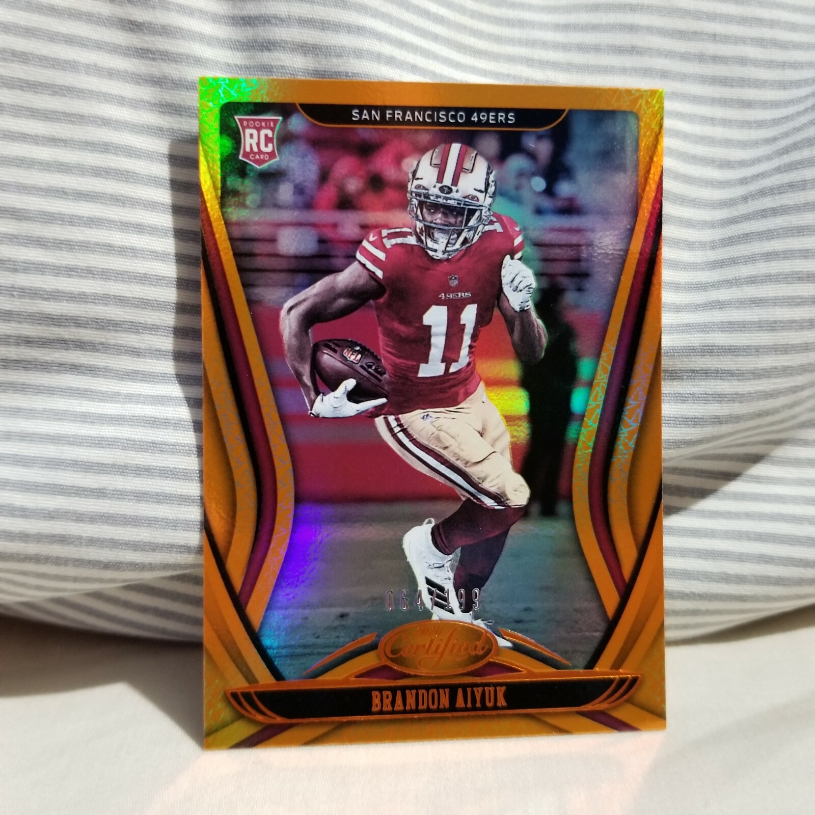 Brandon Aiyuk 2020 Certified Mirror Orange Rookie Card #117 #d 64/199 49ers  | eBay