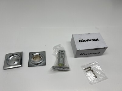 Kwikset Square Pocket Door Lock Passage -Satin Chrome 334SQT-26D 93340-049
