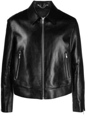 Men's Motorcycle Biker Jacket Black 100% Genuine Leather S M L XL XXL 3XL 4XL