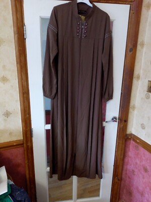 Goktepe Pelin Ferace Coffee Brown Islamic Dress Abaya size 50