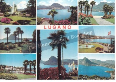 Lugano mehrere Bilder Schweiz Postkarte mit Stempel