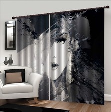 3D Ink Art Girl ZHUA1227 Photo Curtain Window Blockout Fabric Amy 2023