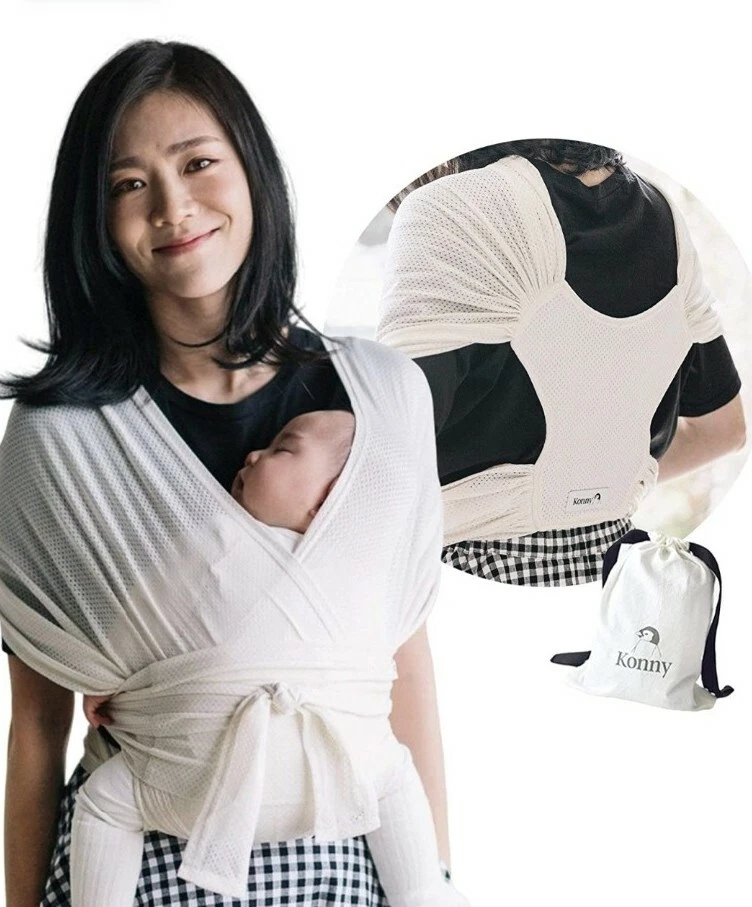 Konny Baby Carrier Sling Summer Air Mesh Cream Sz XL Outward Inward Newborn