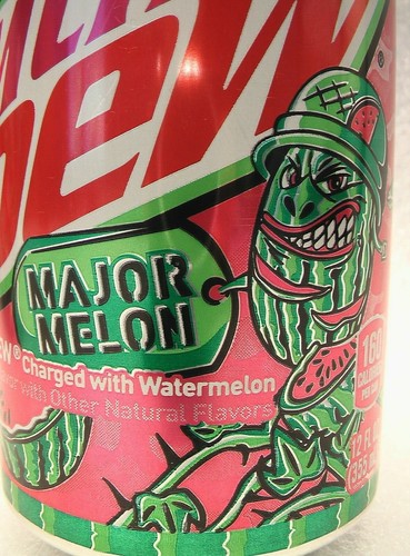 EMPTY MOUNTAIN MTN DEW MAJOR MELON 12oz CAN NEW RARE WATERMELON LIMITED EDITION - Picture 2 of 7