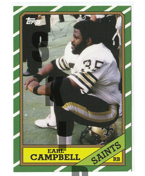 1986 STCC #40 Topps Earl Campbell HOF Hall of Fame New Orleans