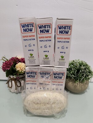 6X WHITE NOW EXFOLIATING/ LIGHTENING SUPER-FAST TRIPLE ACTION SOAP 100% ORIGINAL