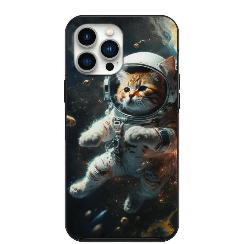 Funda de teléfono Cosmic Cat en el espacio exterior para iPhone 7 8 X XS XR SE 11 12 13 14 Pro M