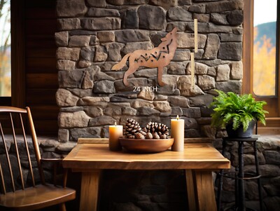 Wolf Metal Wall Art, Timber Wolf, Howling Wolf, Rust Finish, Handmade in the USA