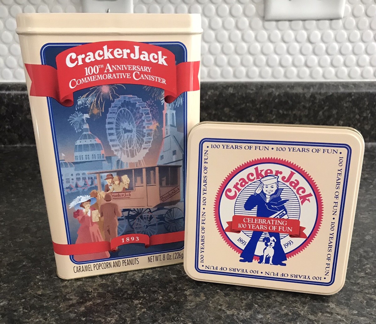 Vintage Cracker Jack 100th Anniversary Commemorative Tin w/ Lid
