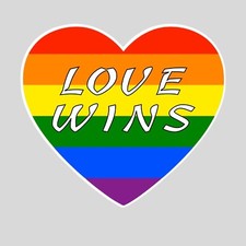 RAINBOW HEART LOVE WINS STICKER GAY LGBTQ