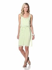Elie Tahari "Blake" Painted Lady Cocktail Party Silk Celery Stalk Dress Slip XL