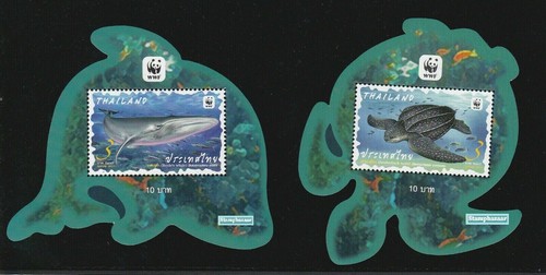 THAILAND 2019 WWF Preserved Wild Animals Fauna Die-cut miniature sheets 2v MNH