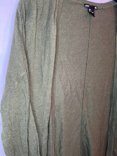 Women’s Sweater Cardigan Divided Basic By H&M Large Hunter Green Open - Picture 2 of 5