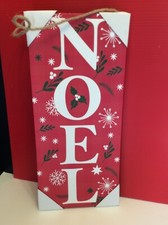CHRISTMAS HOLIDAY WALL ART SIGN PRINTED CANVAS ON WOOD FRAME  NOEL  NEW