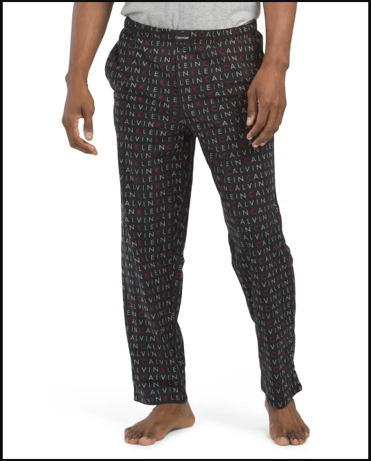 CALVIN KLEIN Fleece Pajama Pants Allover | Large Black eBay Sleep MSRP$42 Lounge Logo