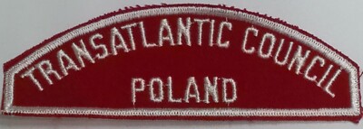 BSA TRANSATLANTIC BLACK EAGLE OA 482 RWS RED & WHITE STRIP PATCH POLAND