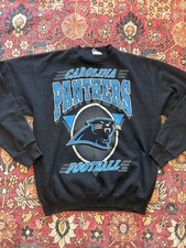 VTG 90s Carolina Panthers Sweatshirt Mens L Black NFL Football Official Fan