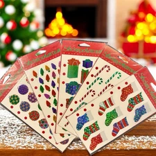 Vintage Stickopotamus Christmas Prismatic Holographic Stickers YOU CHOOSE