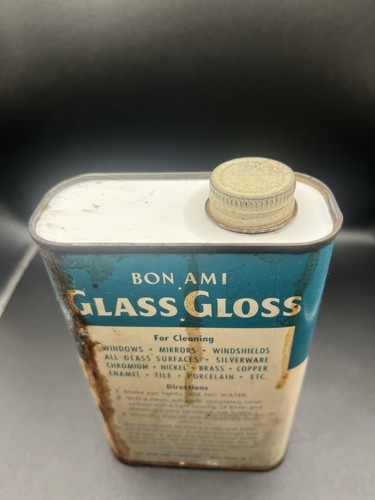 Vintage Rare 1 Pint Bon Glass Gloss Glass & Silver Cleaner 1/3 Full Tin - Picture 5 of 7