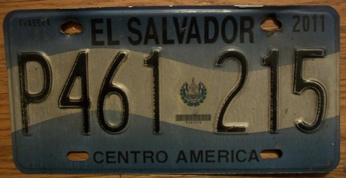 SINGLE EL SALVADOR LICENSE PLATE - P461 215