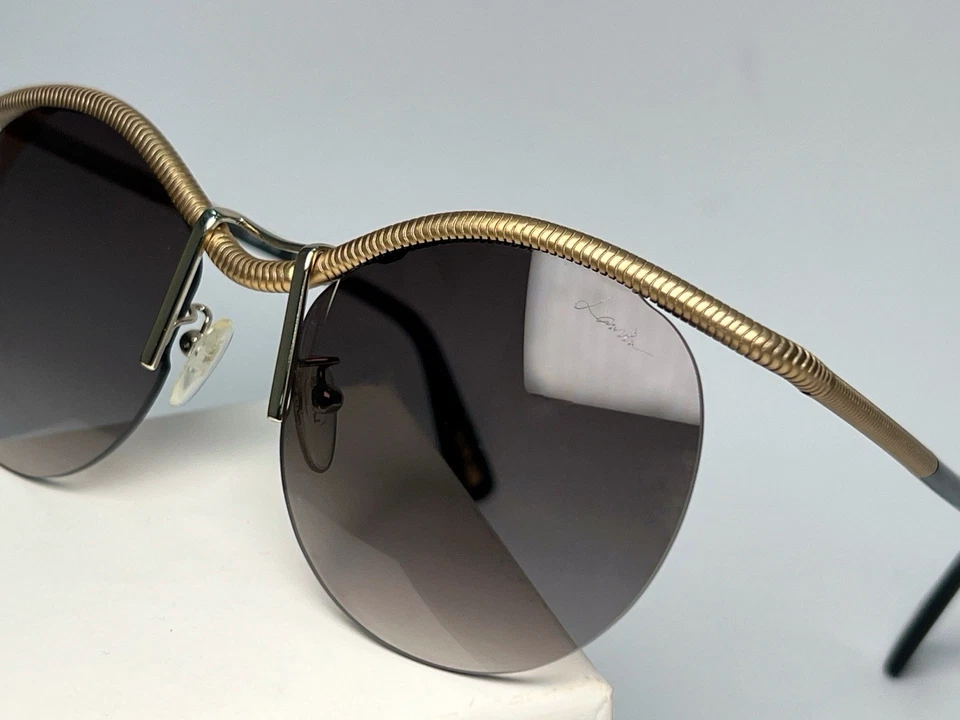 Nuevas Gafas de Sol Lanvin Originales SLN 050 Metal Dorado Redondas 55-140 Italia Foto 4 de 4