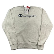 Champions Powerblend Fleece Logo Sweatshirt Mens Small Oatmeal Heather NEW