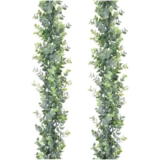 Waterproof 2 Pack Faux Eucalyptus Garland - Stunning 6Ft Vines for Home Decor