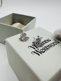 Vivienne Westwood Diamond Orb Stud Earrings Sterling Silver