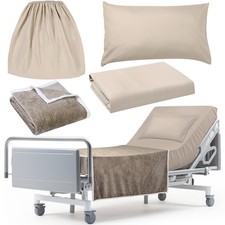 4 Pcs Hospital Bed Sheets Set, Soft Knitted Standard Sheets Quality, Include ...