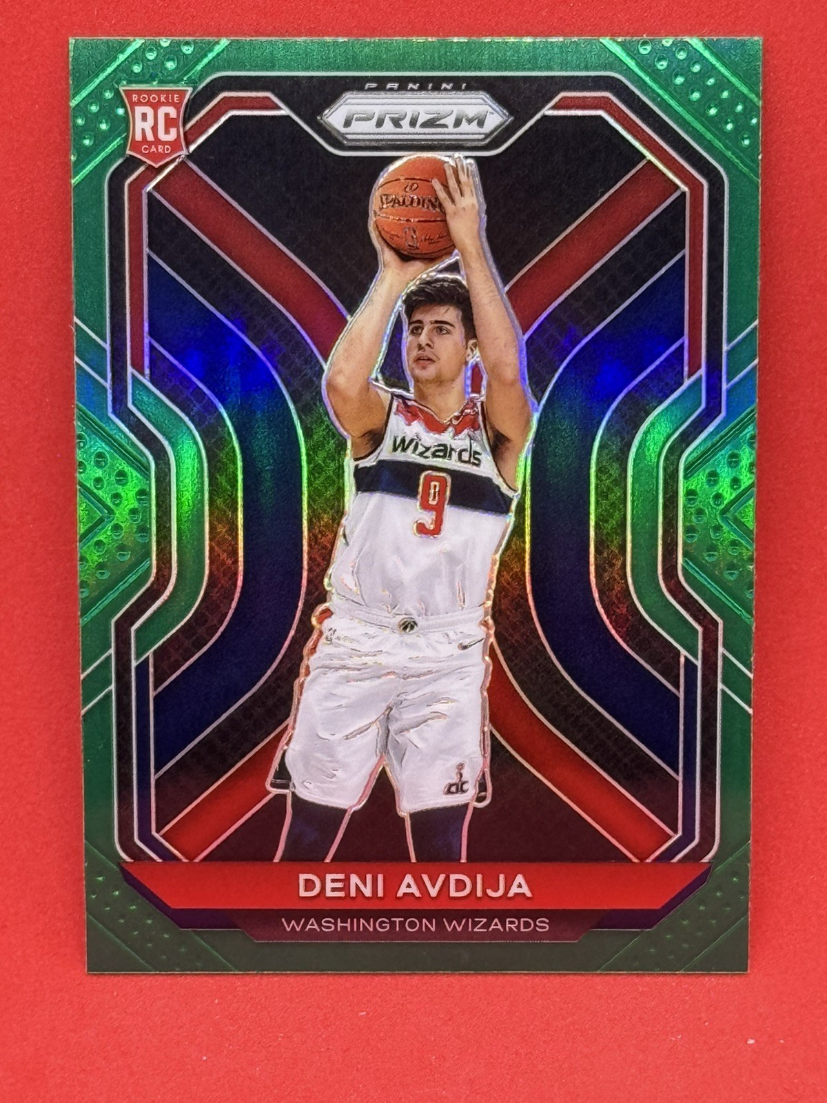 2020-21 Panini Prizm Deni Avdija #290 Green Prizm RC Rookie Wizards/Trailblazers