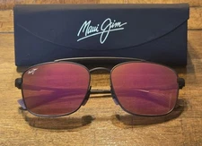 Maui Jim PIWAI ASIAN FIT MJ645 02A Matte Black Maui Sunris Polarized Sunglasses 